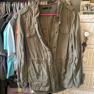 EUC Max Jeans Olive Green Hooded Jacket Small